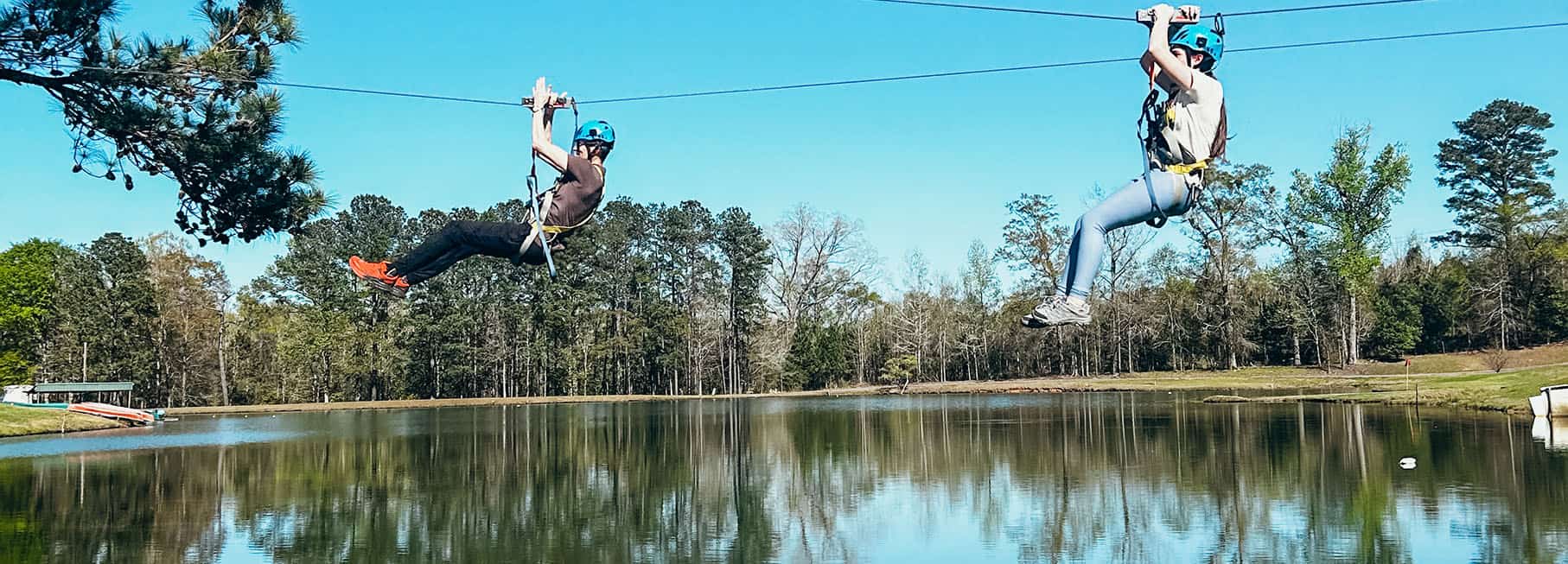 zippersoverwater Ziplines at Butter and Egg Adventures in Troy Alabama